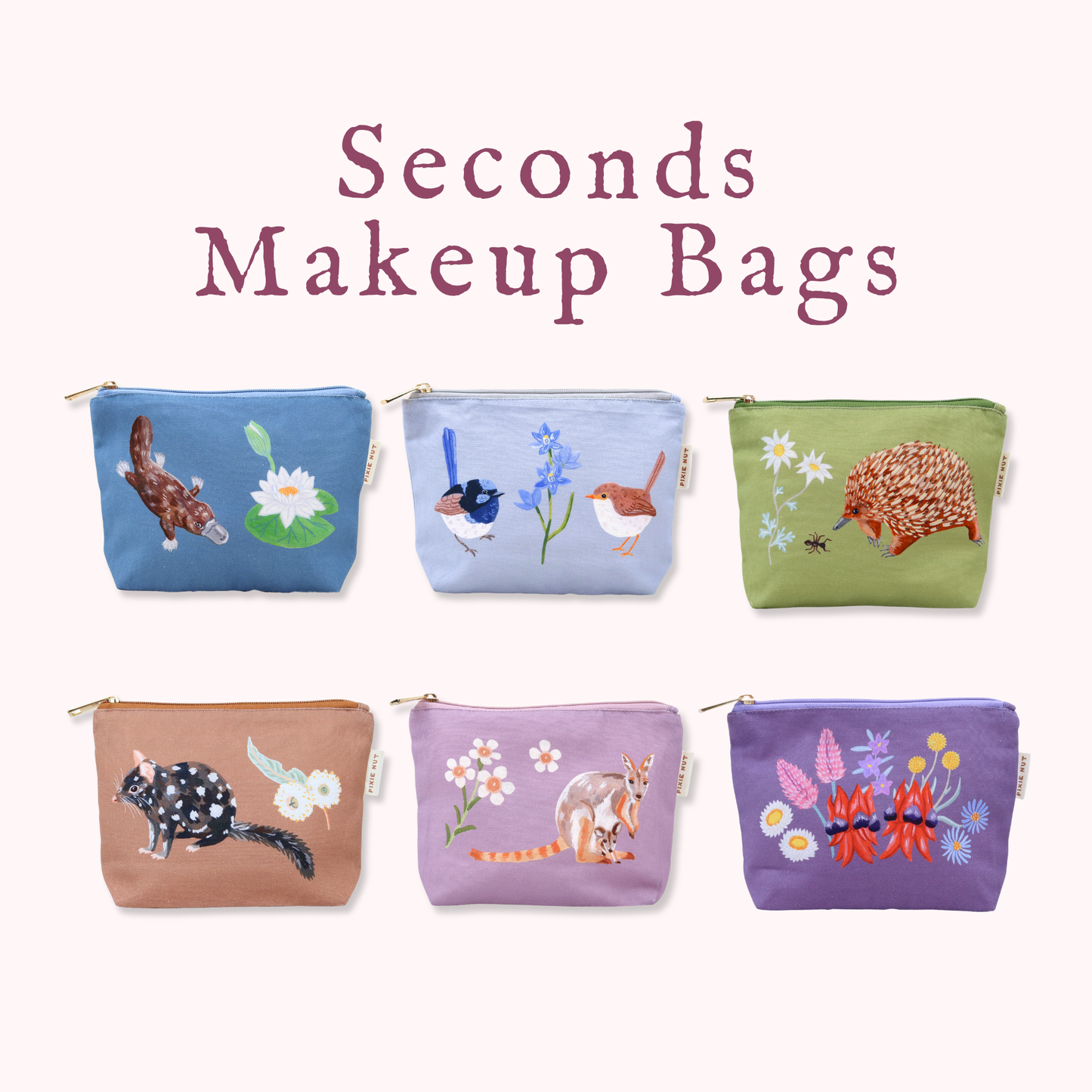 Seconds Makeup Bags - Chose Your Design