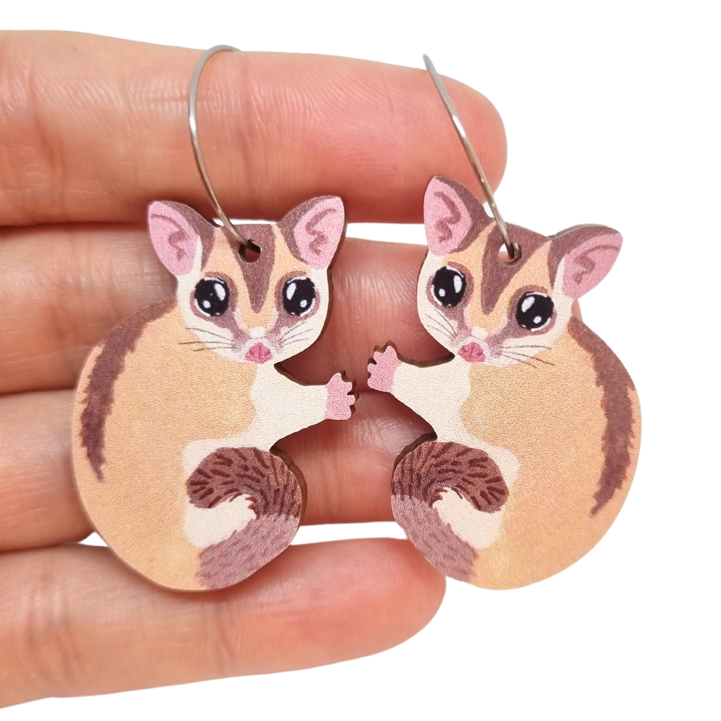 Sugar Glider Australian Animal Earrings
