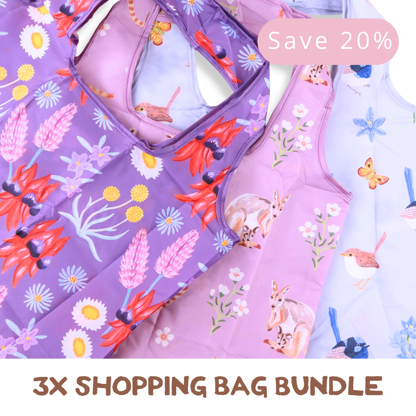 3x Recycled Shopping Bag Bundle