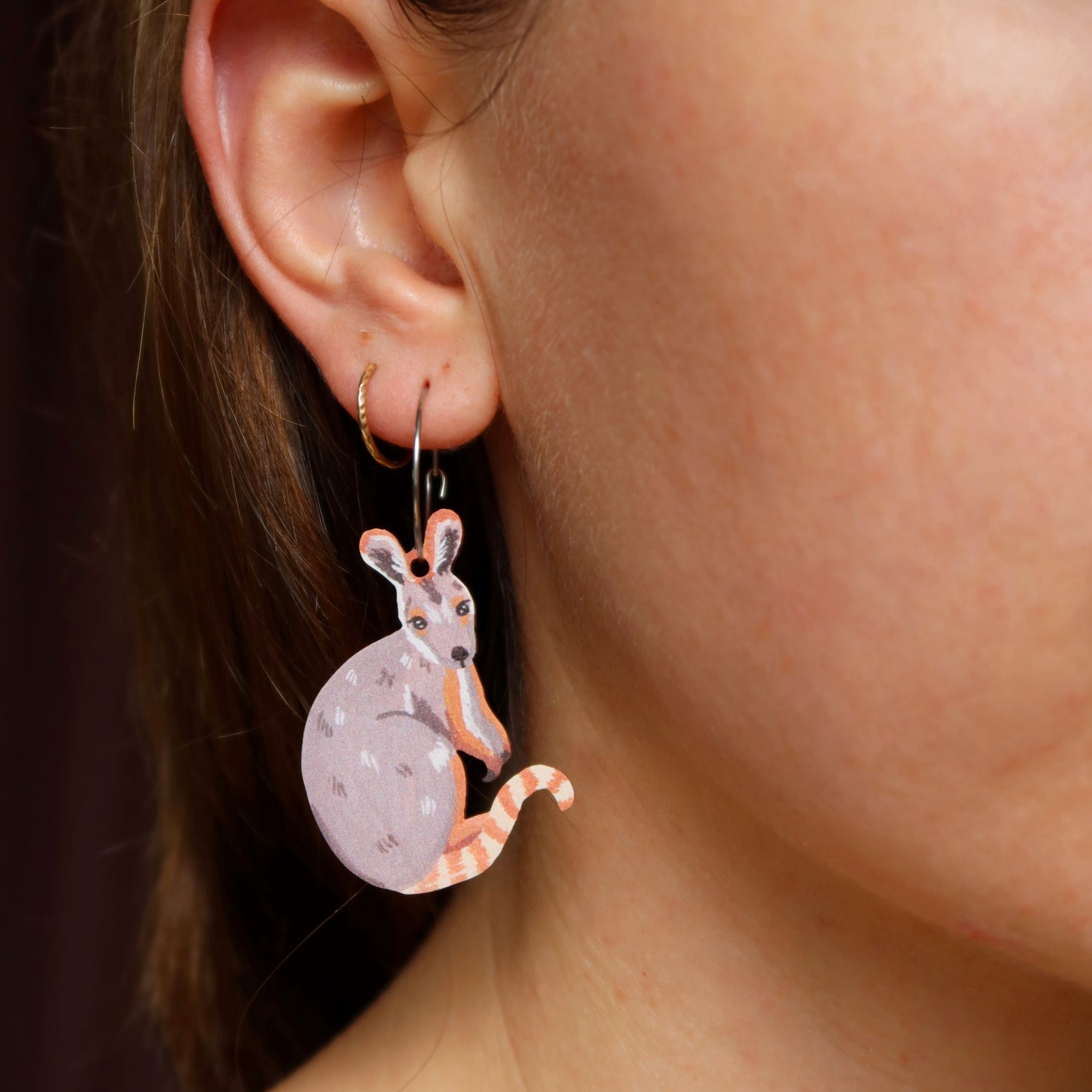 Wallaby Australian Animal Earrings