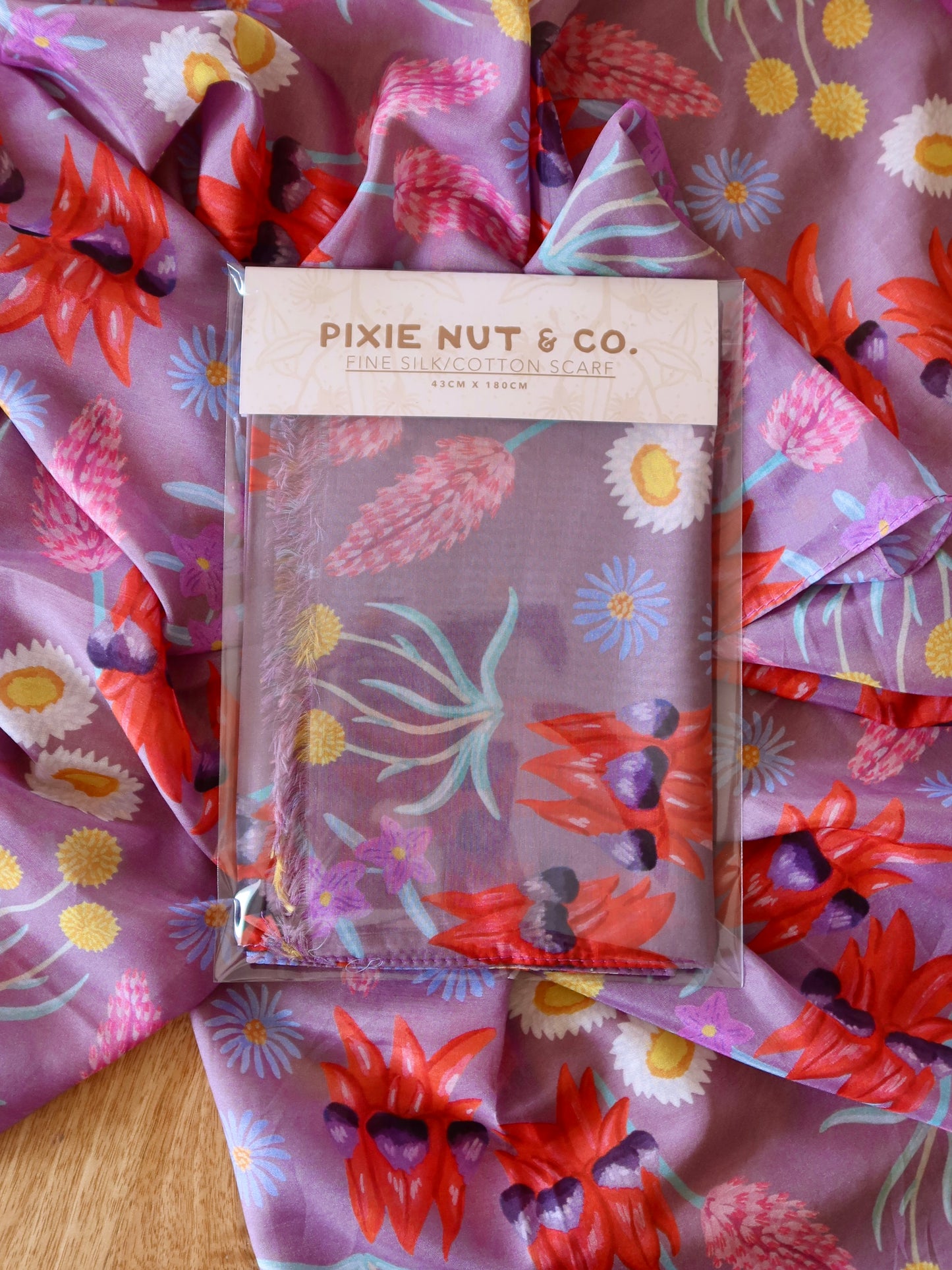 Desert Bloom Australian Wildflower Silk/Cotton Scarf