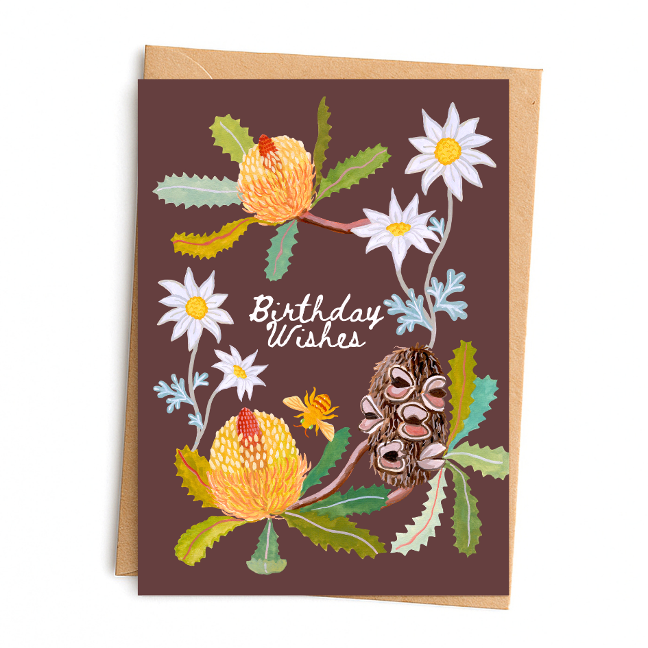 Birthday Wishes - Australian Wildflower Birthday Card