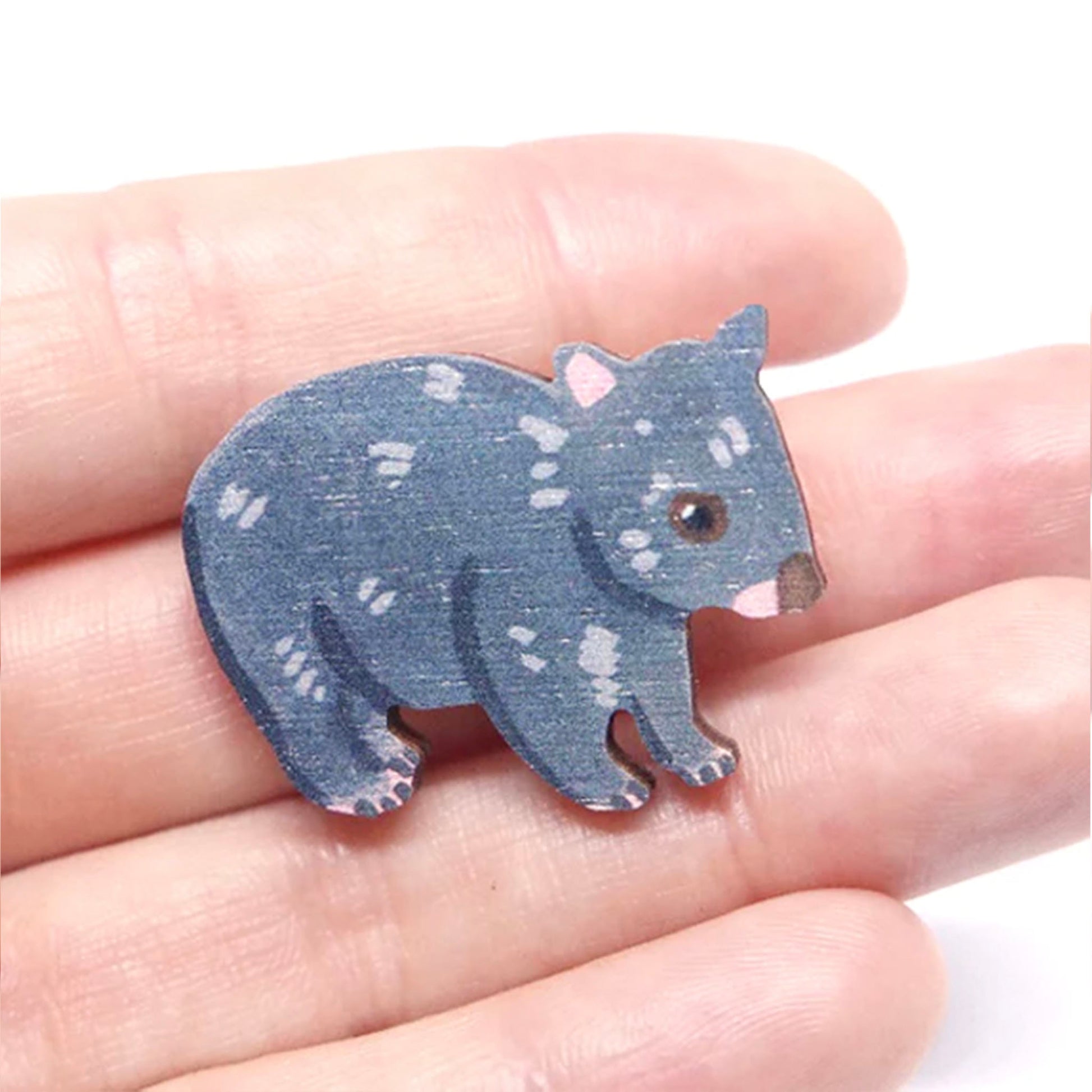 Australian wombat wooden animal pin