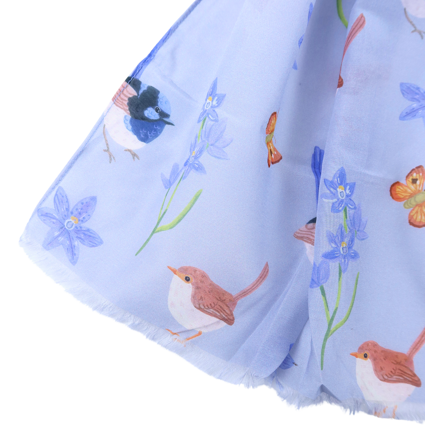 Fairy Australian Wren Silk/Cotton Scarf