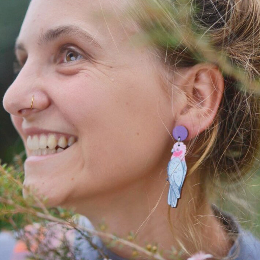 Galah Australian Bird Earrings