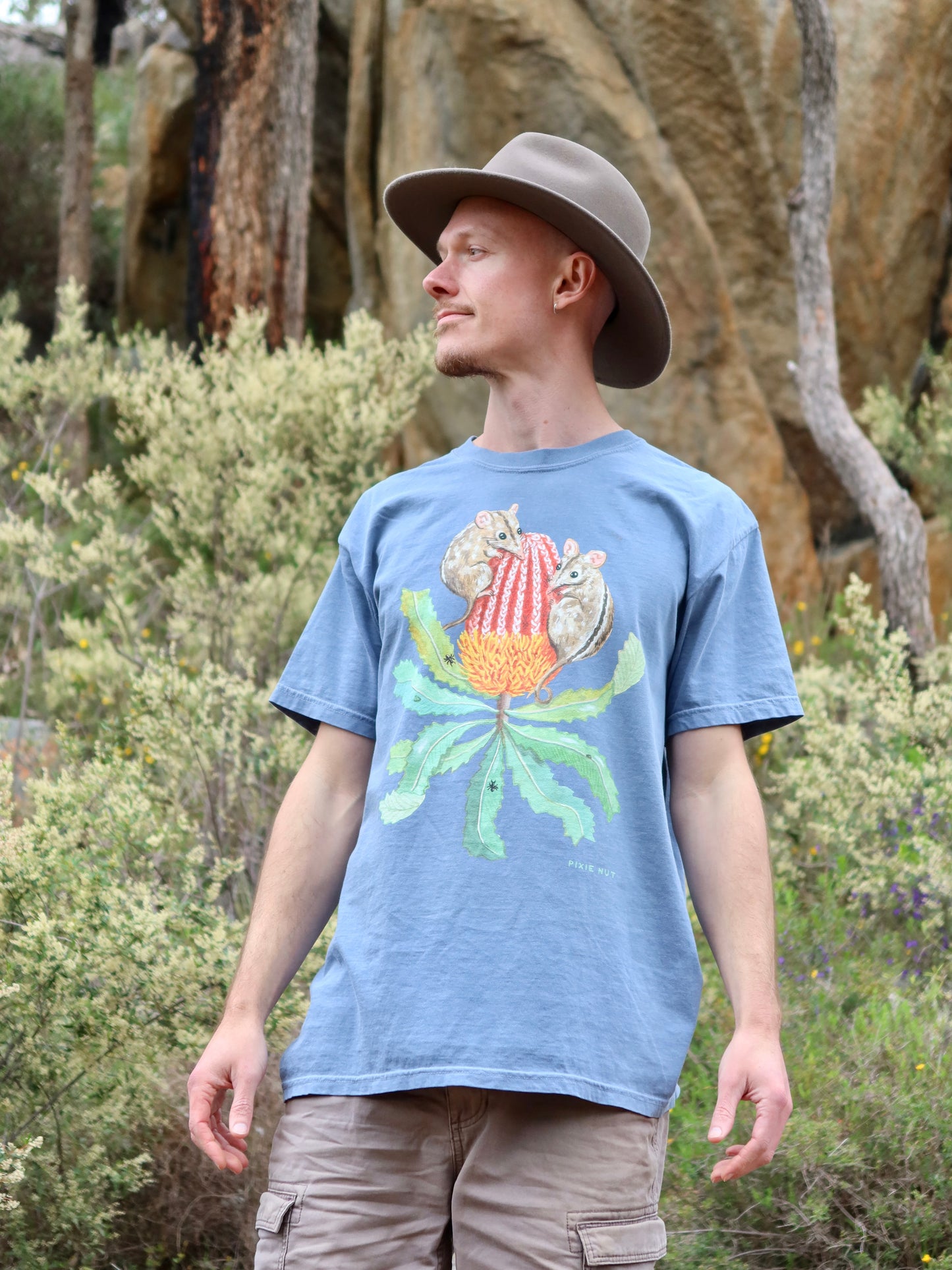 Honey Possum Tshirt (Blue Jean) ~ PREORDER