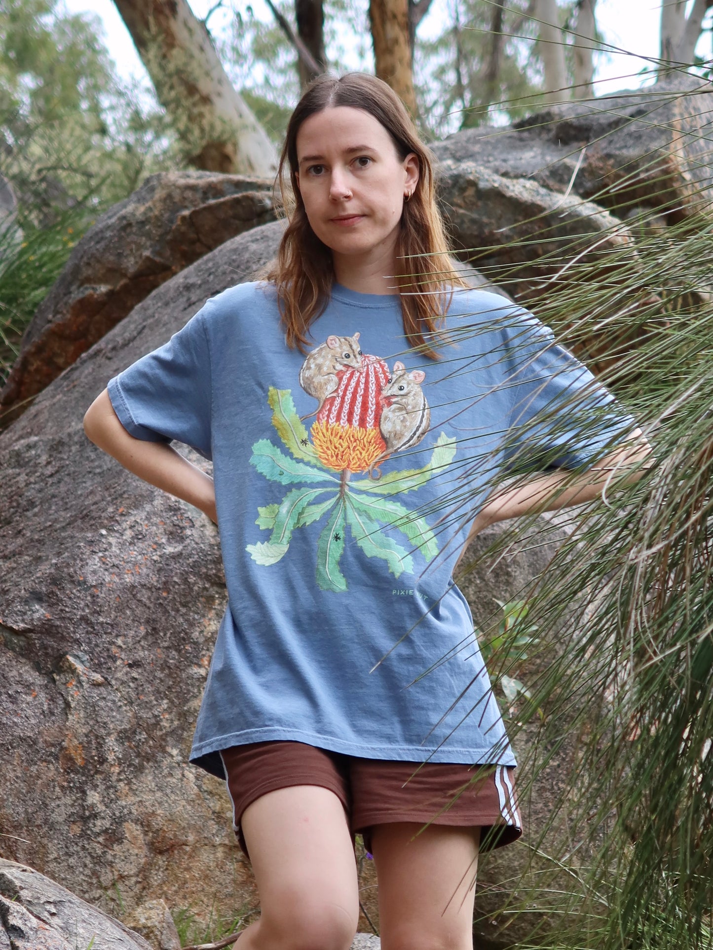Honey Possum Tshirt (Blue Jean) ~ PREORDER