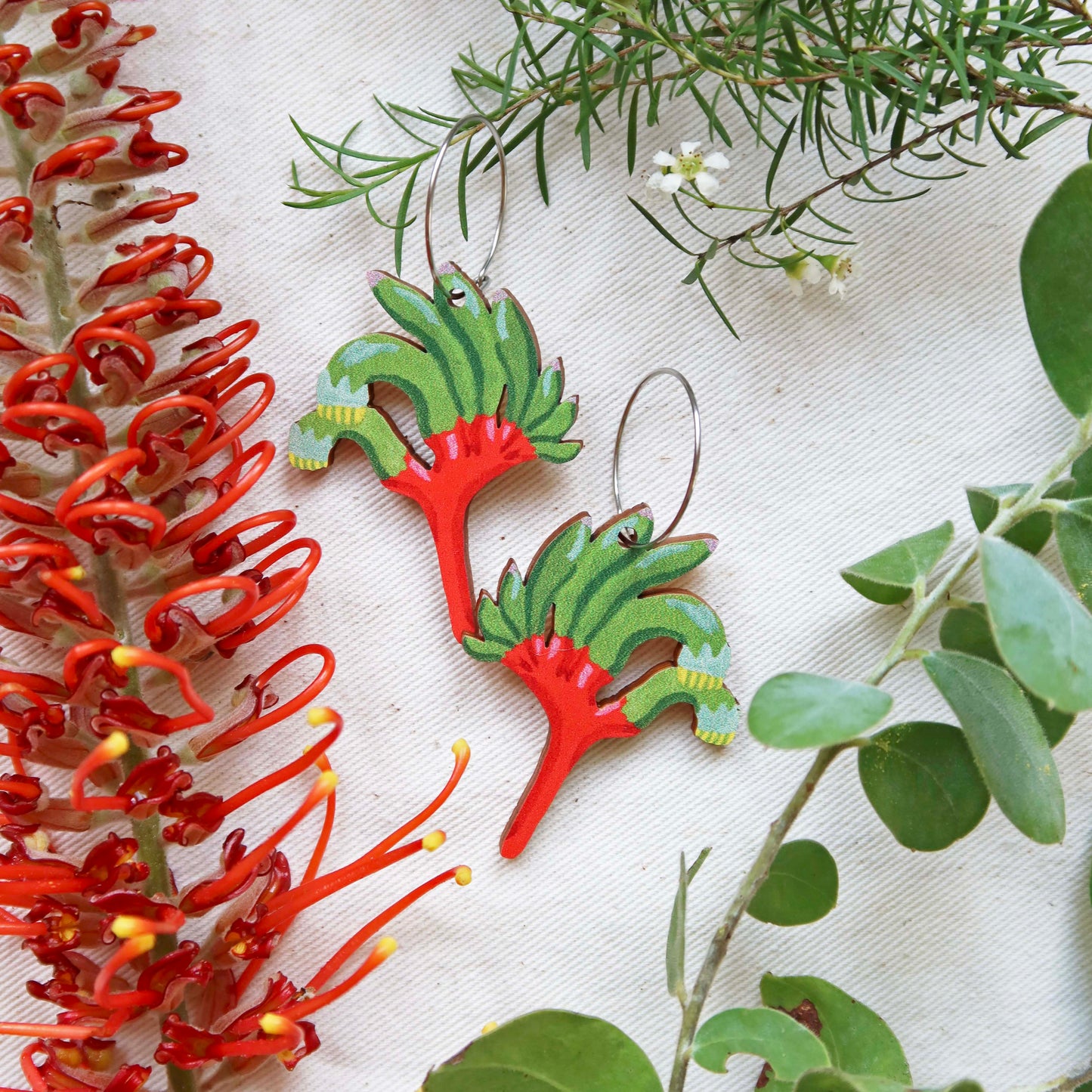 Kangaroo Paw Australian Wildflower Earrings