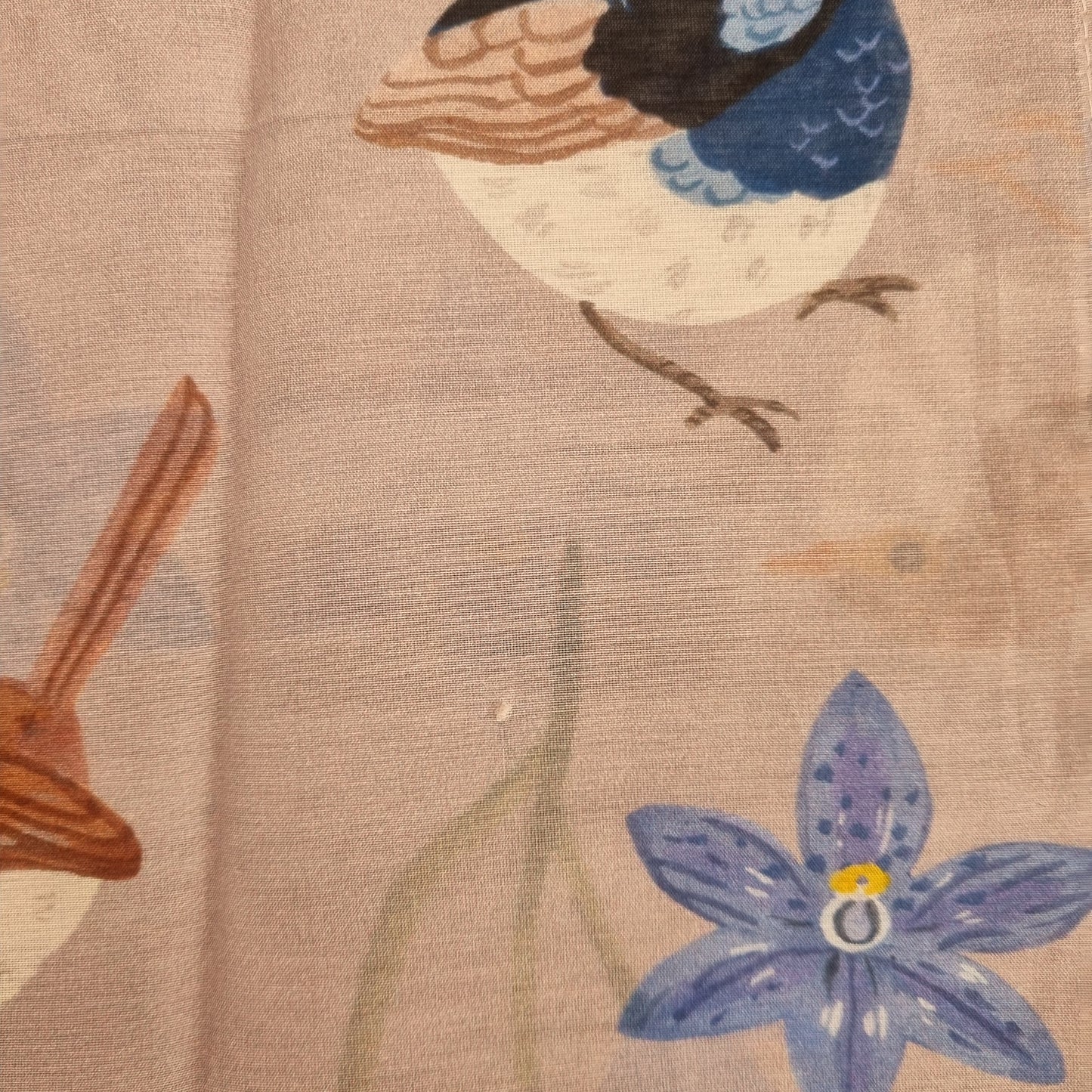 Seconds - Fairy Wren Silk/Cotton Scarf