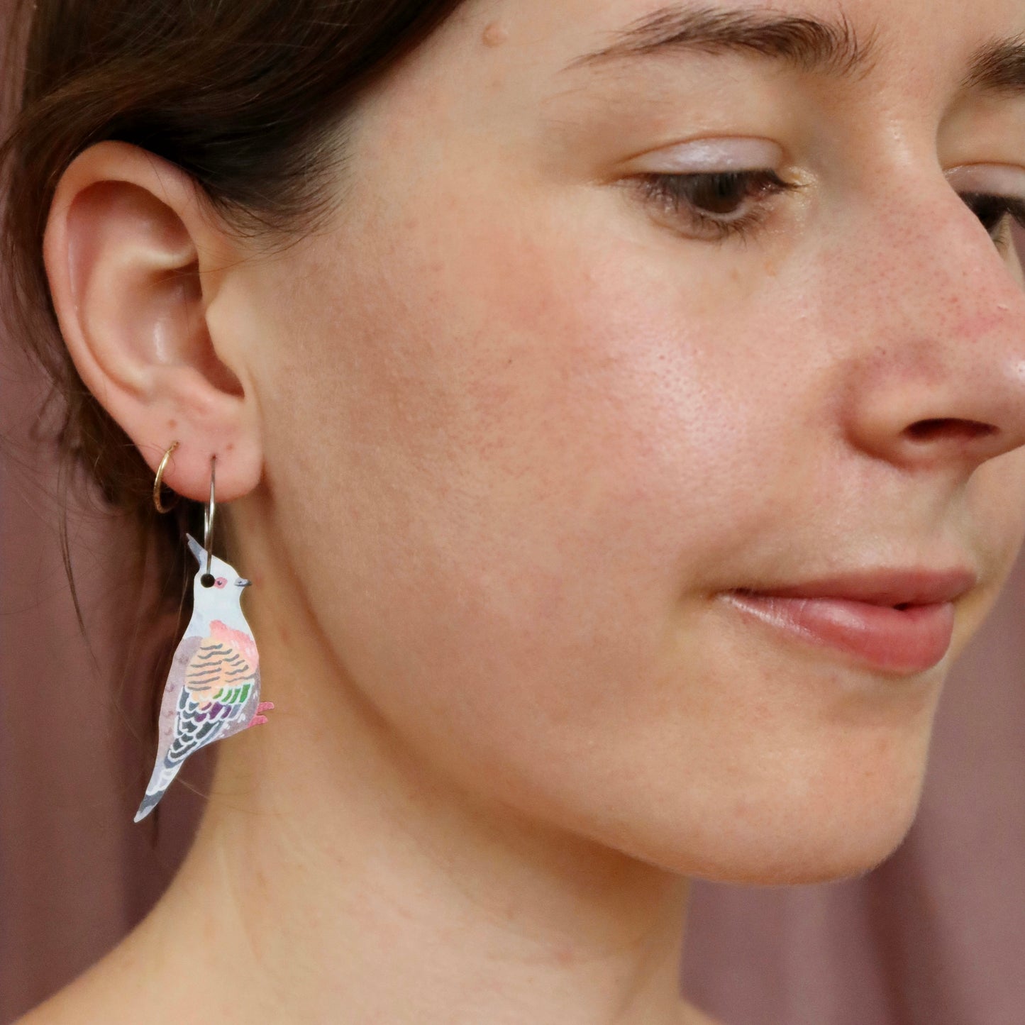 Crested Pigeon Australian Bird Earrings