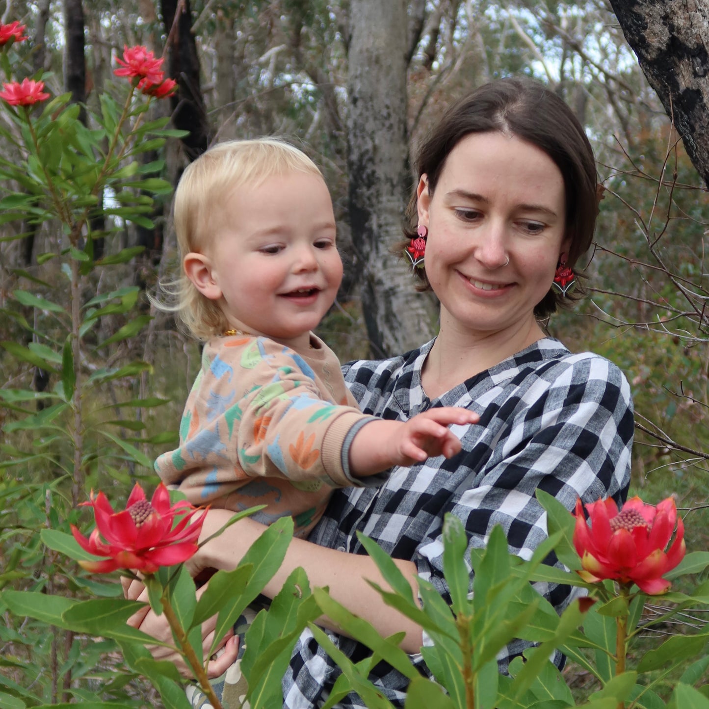 Waratah Australian Wildflower Earrings