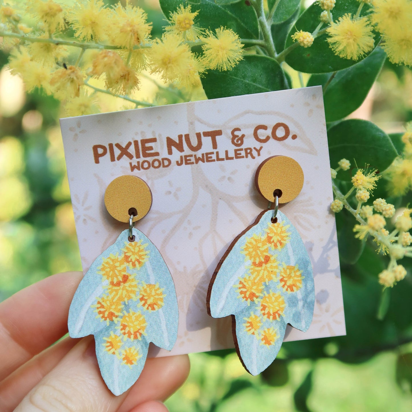 Silver Wattle Australian Wildflower Earrings