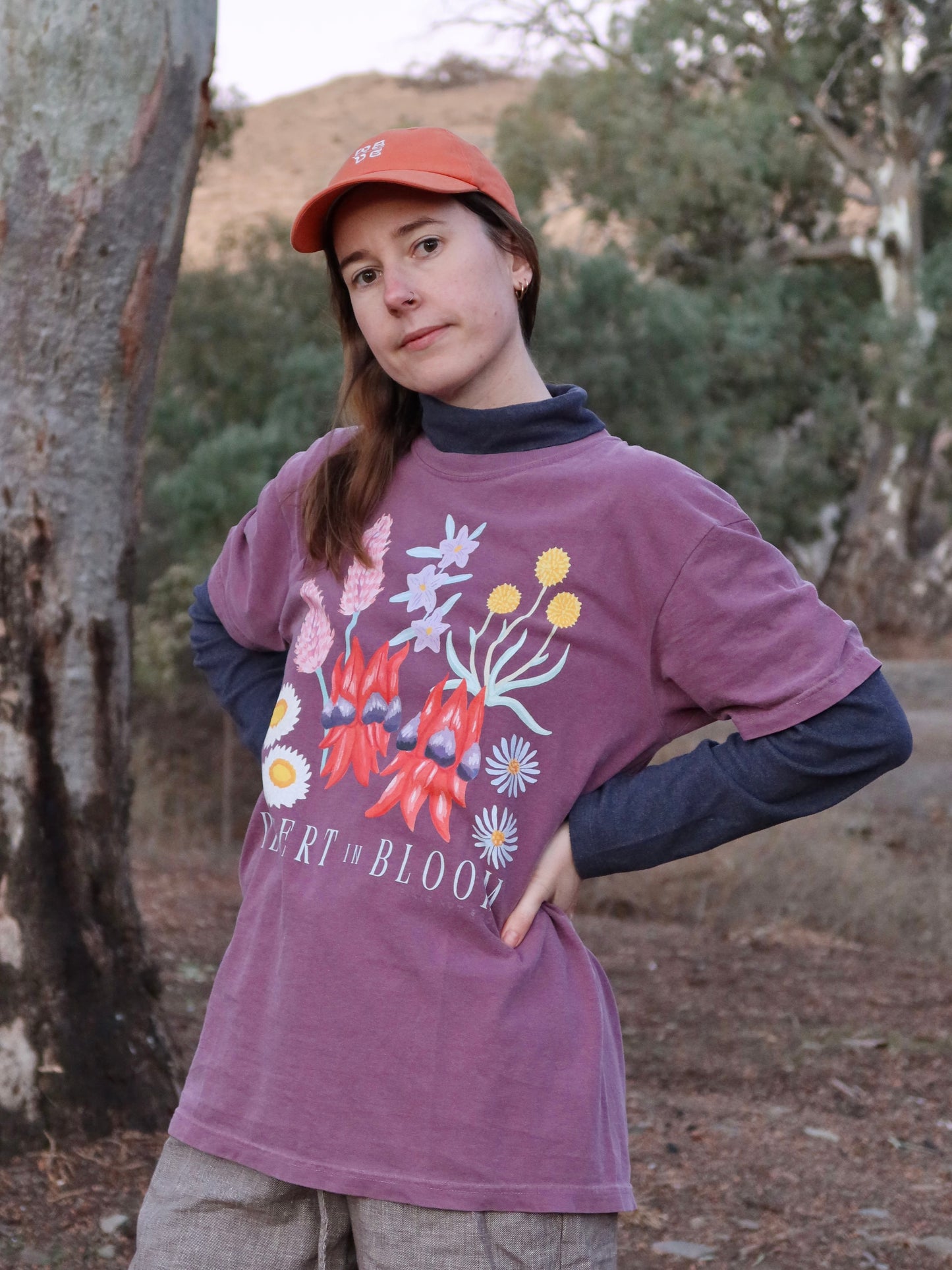 Desert Bloom Tshirt (Berry) ~ PREORDER
