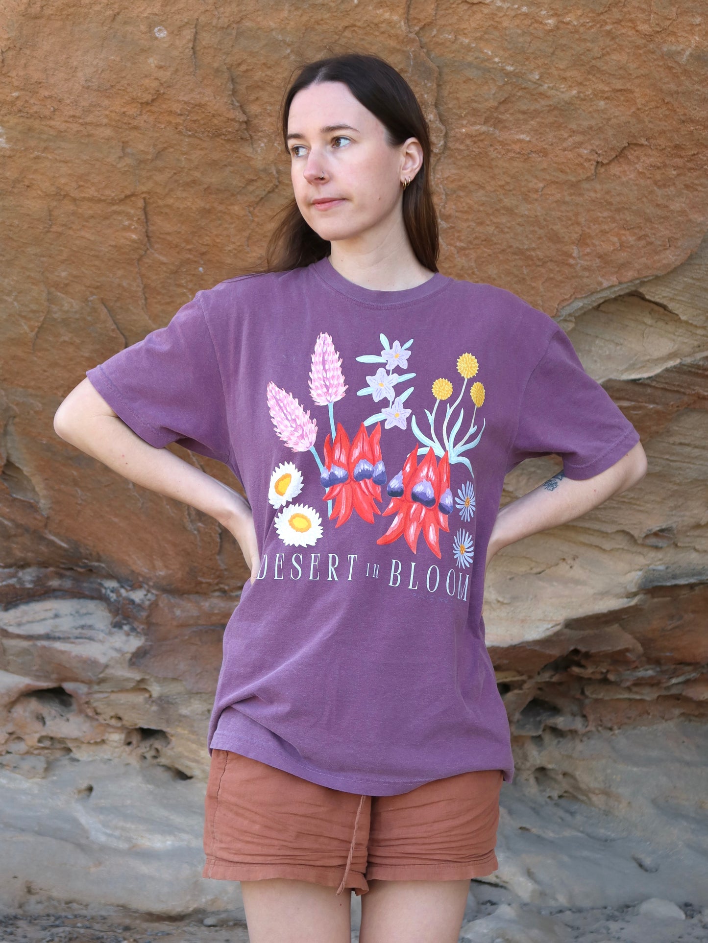Desert Bloom Tshirt (Berry) ~ PREORDER