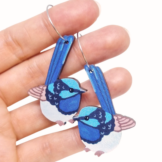 wren bird earrings