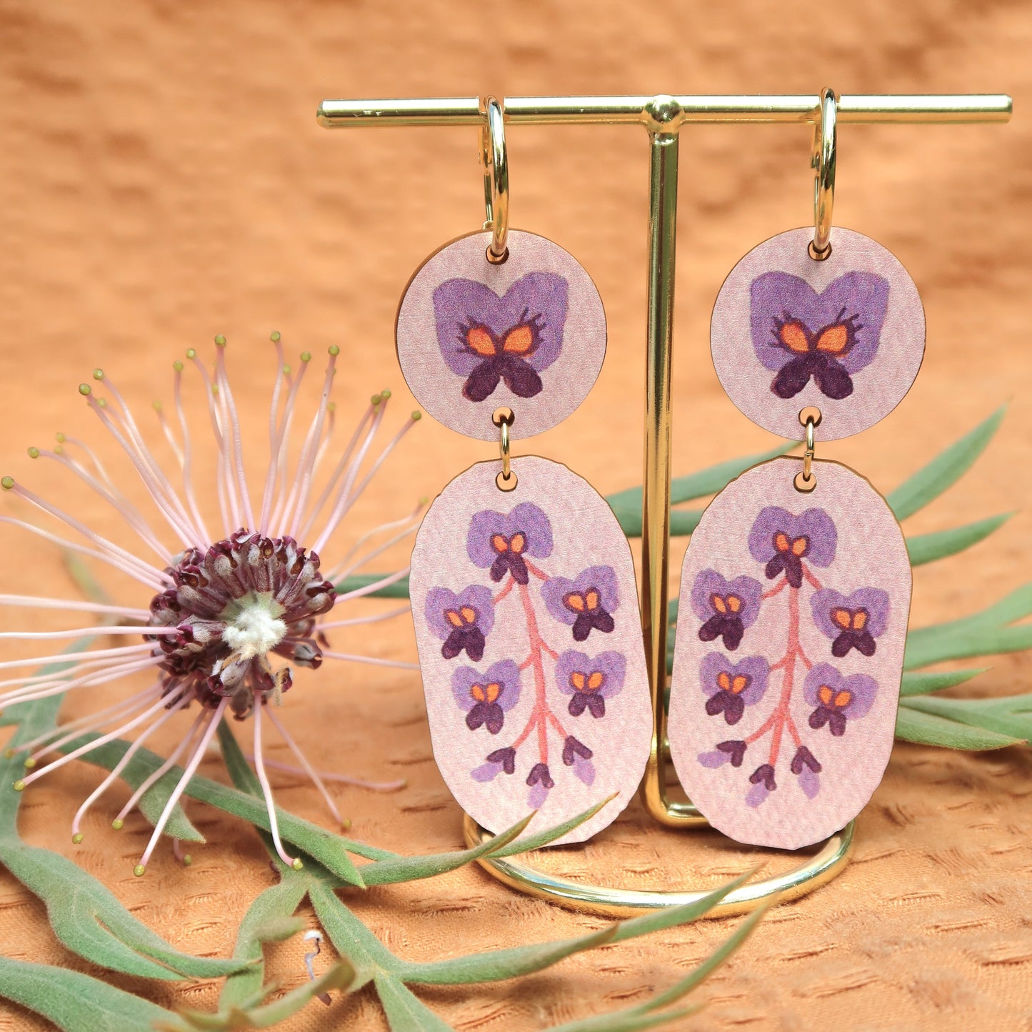Native Wisteria Australian Wildflower Earrings