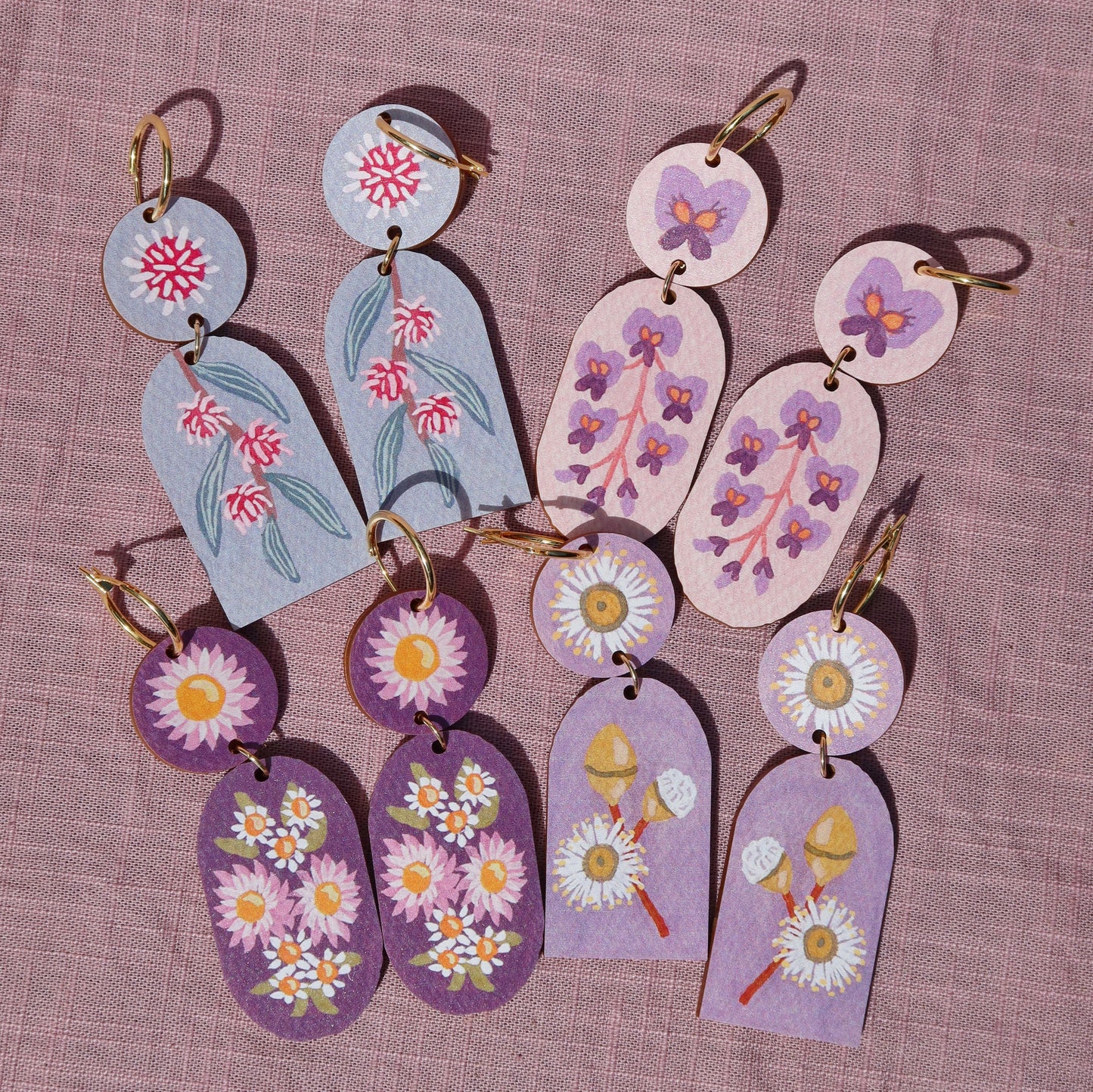 Native Wisteria Australian Wildflower Earrings