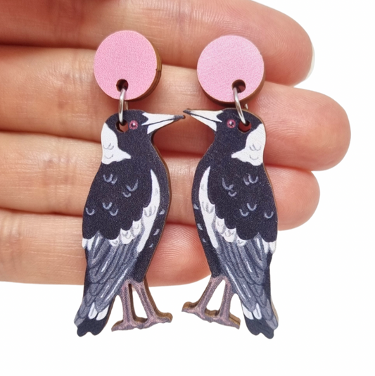 Magpie Australian Bird Earrings