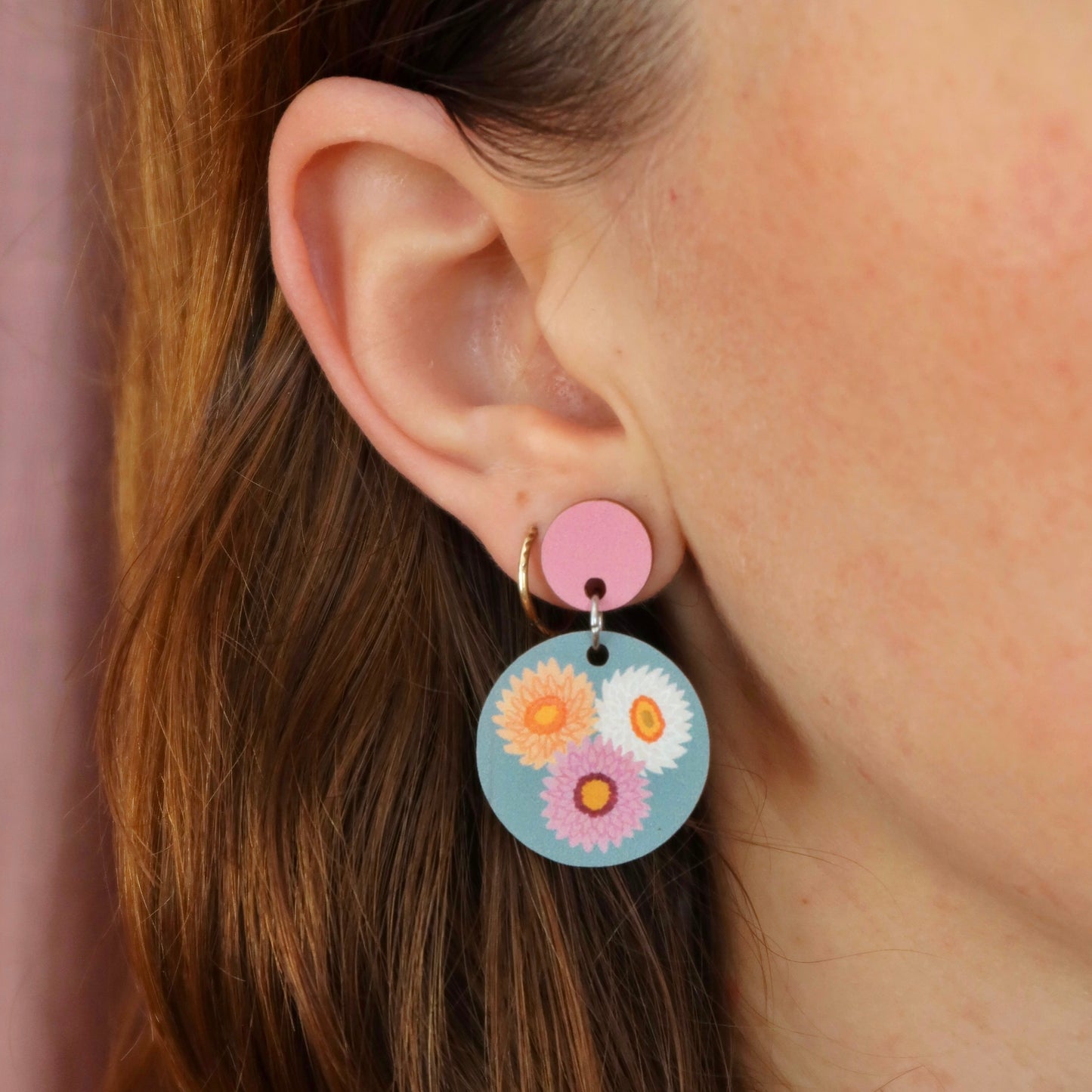 Strawflower Australian Wildflower Earrings