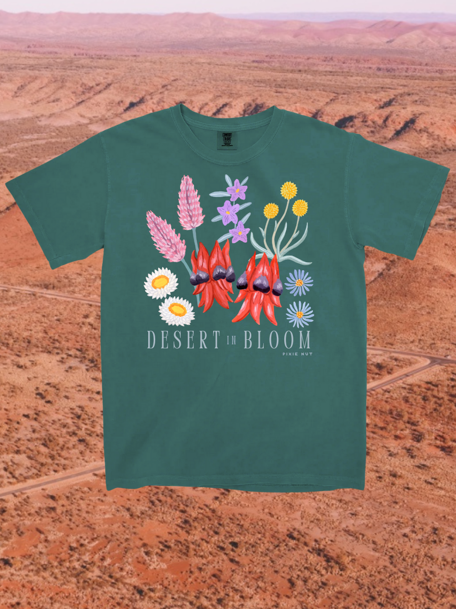 Desert Bloom Tshirt (Blue Spruce) ~ PREORDER