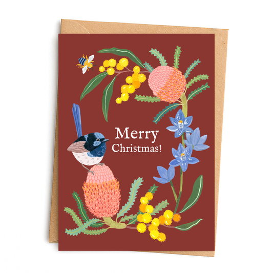 Merry Christmas Wren Greeting Card