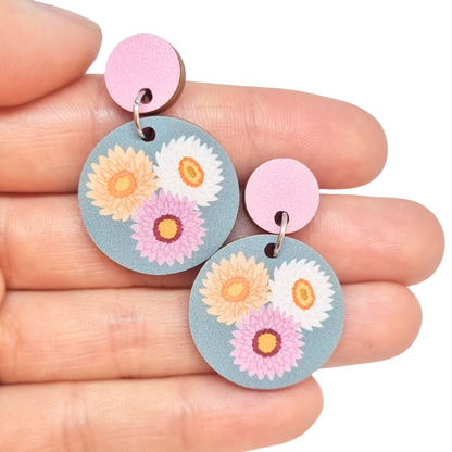 Strawflower Australian Wildflower Earrings