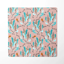 Load image into Gallery viewer, Australian Banksia Seed Pod wildflower 65 x 65cm square silk cotton scarf with hemmed edges.