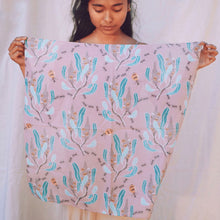 Load image into Gallery viewer, Australian Banksia Seed Pod wildflower 65 x 65cm square silk cotton scarf.