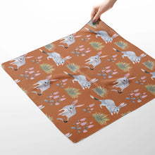 Load image into Gallery viewer, Australian Bilby and wildflower 65 x 65cm square silk cotton scarf.