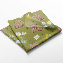 Load image into Gallery viewer, Australian Echidna and wildflowers 65 x 65cm square silk cotton scarf.