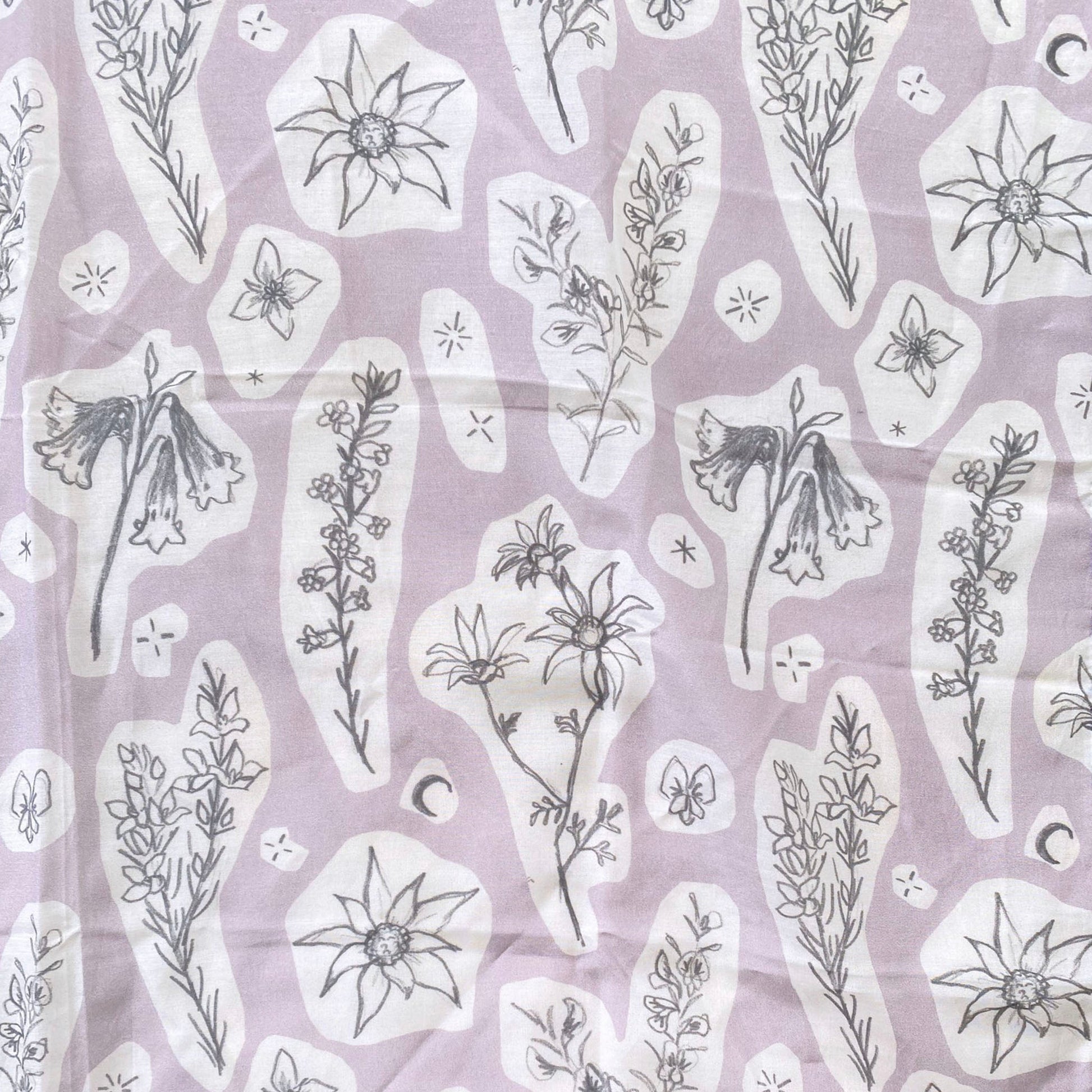 Australian Heathland wildflowers 65 x 65cm square silk cotton scarf.