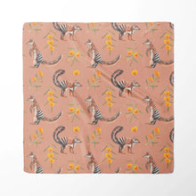 Load image into Gallery viewer, Australian numbat and wildflower 65 x 65cm square silk cotton scarf.