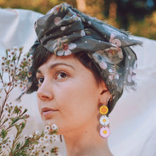 Load image into Gallery viewer, Australian Possum and wildflowers 180 x 65cm long silk cotton scarf.