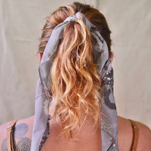 Load image into Gallery viewer, Australian native Eastern Quoll and wildflowers silk cotton scarf.