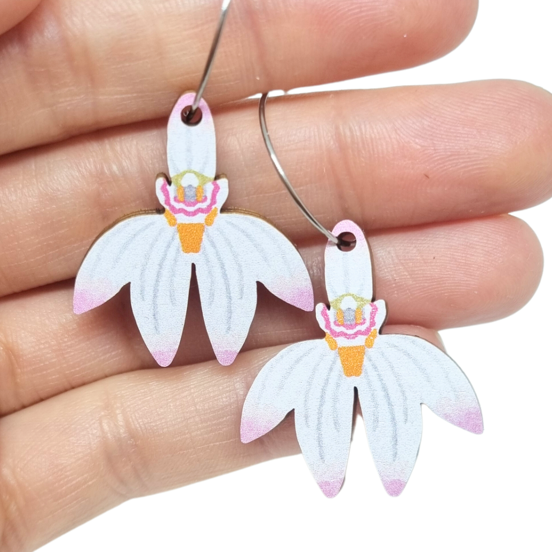 Orchid earrings deals