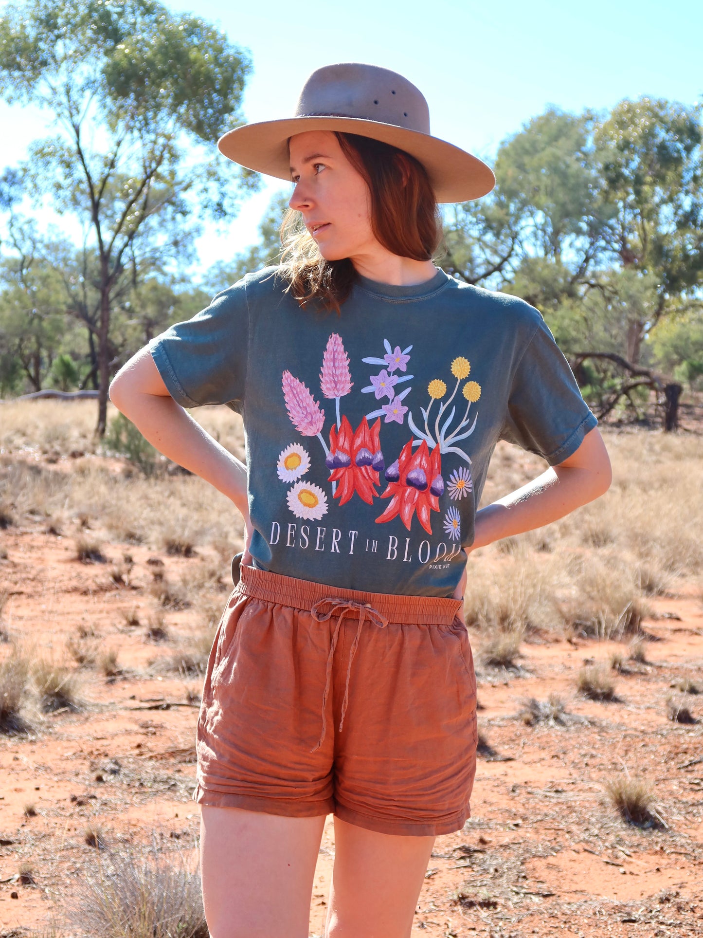 Desert Bloom Tshirt (Blue Spruce) ~ PREORDER
