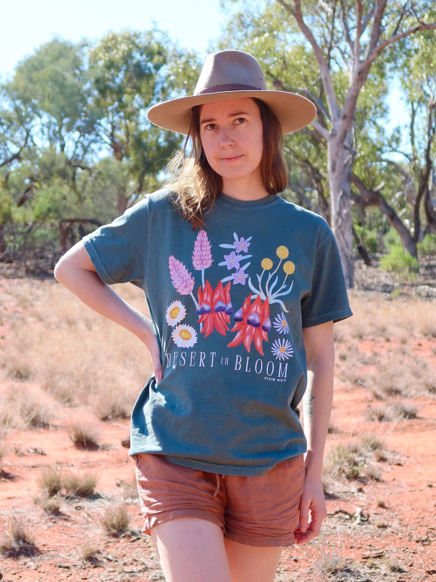 Desert Bloom Tshirt (Blue Spruce) ~ PREORDER