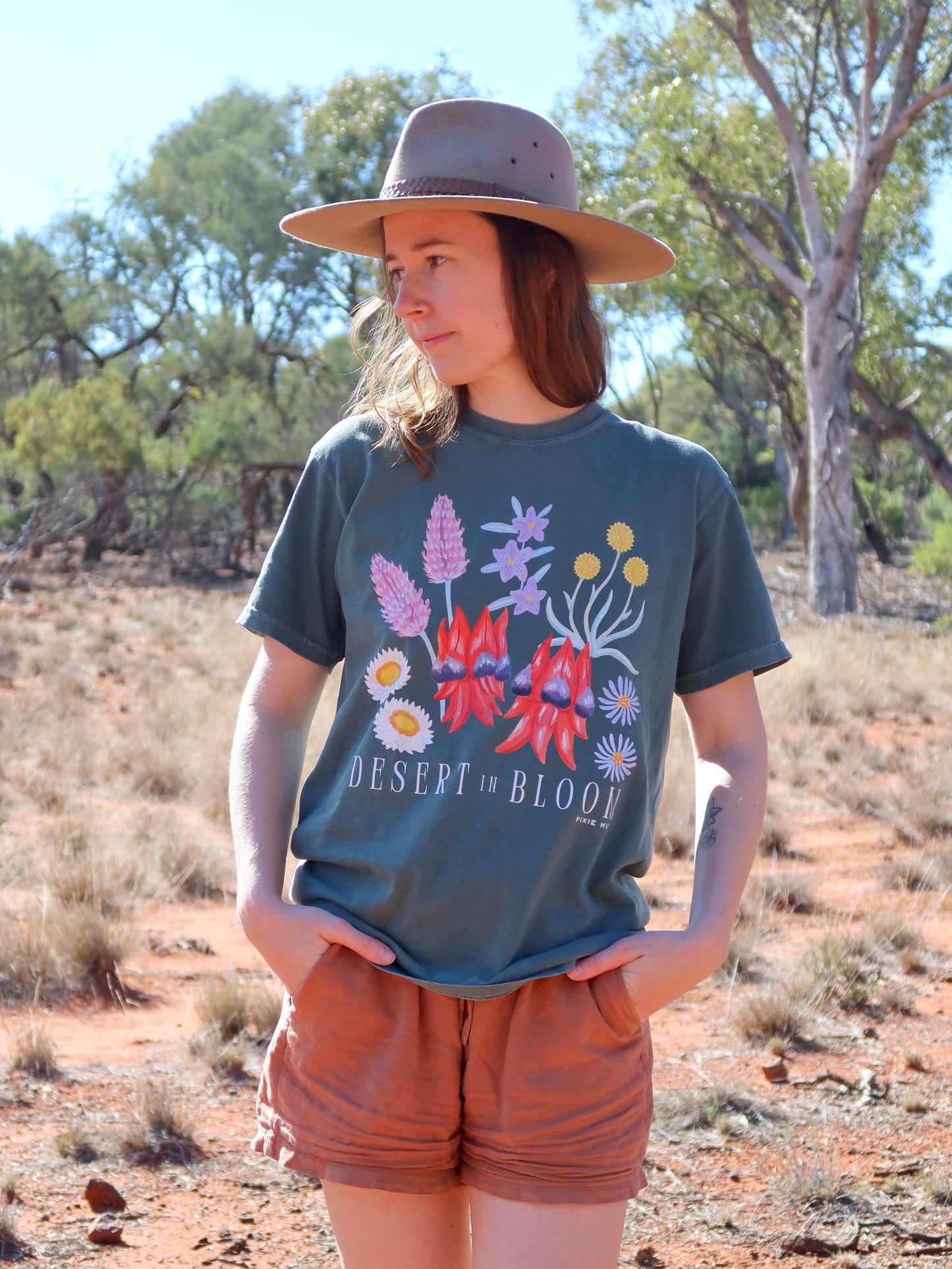 Desert Bloom T-shirt ~ Blue Spruce