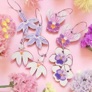 Native Violet Australian Wildflower Earrings