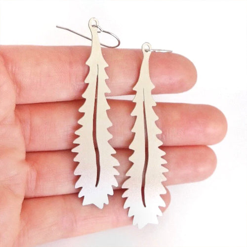 Australian Banksia Leaf stainless steel hook earrings.