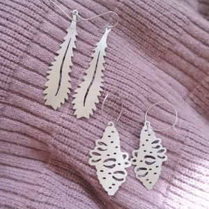 Australian Banksia Leaf stainless steel hook earrings.