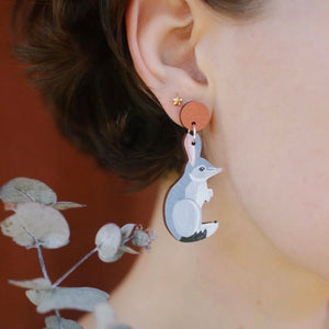 Australian animal Bilby wooden stud earrings