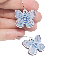 Load image into Gallery viewer, Common Blue Australian Butterfly Earrings