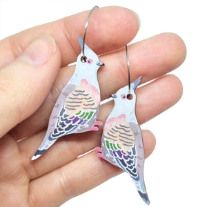 Crested Pigeon Earrings