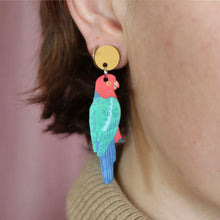 Load image into Gallery viewer, King Parrot Australian Bird Earrings