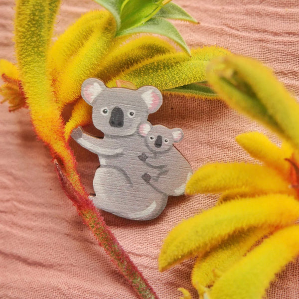 Australian koala wooden animal pin