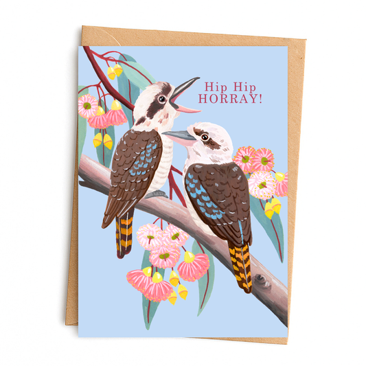 Kookaburra Gum Blossom Greeting Card