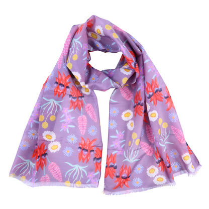 Desert Bloom Australian Wildflower Silk/Cotton Scarf