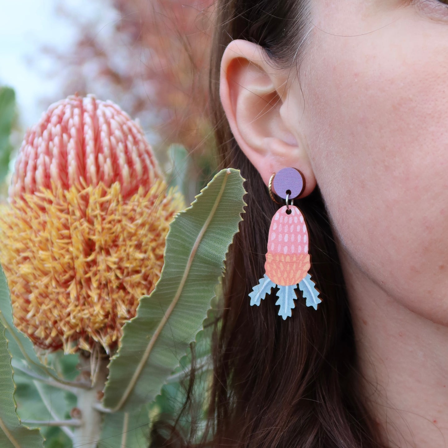 Banksia Australian Wildflower Earrings