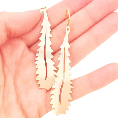 Banksia Leaf Earrings - Gold